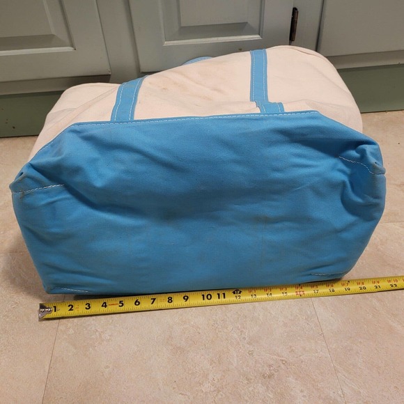 VTG LL Bean Boat And Tote & Sky Baby Light Blue XL Canvas Bag USA RARE - Picture 9 of 12